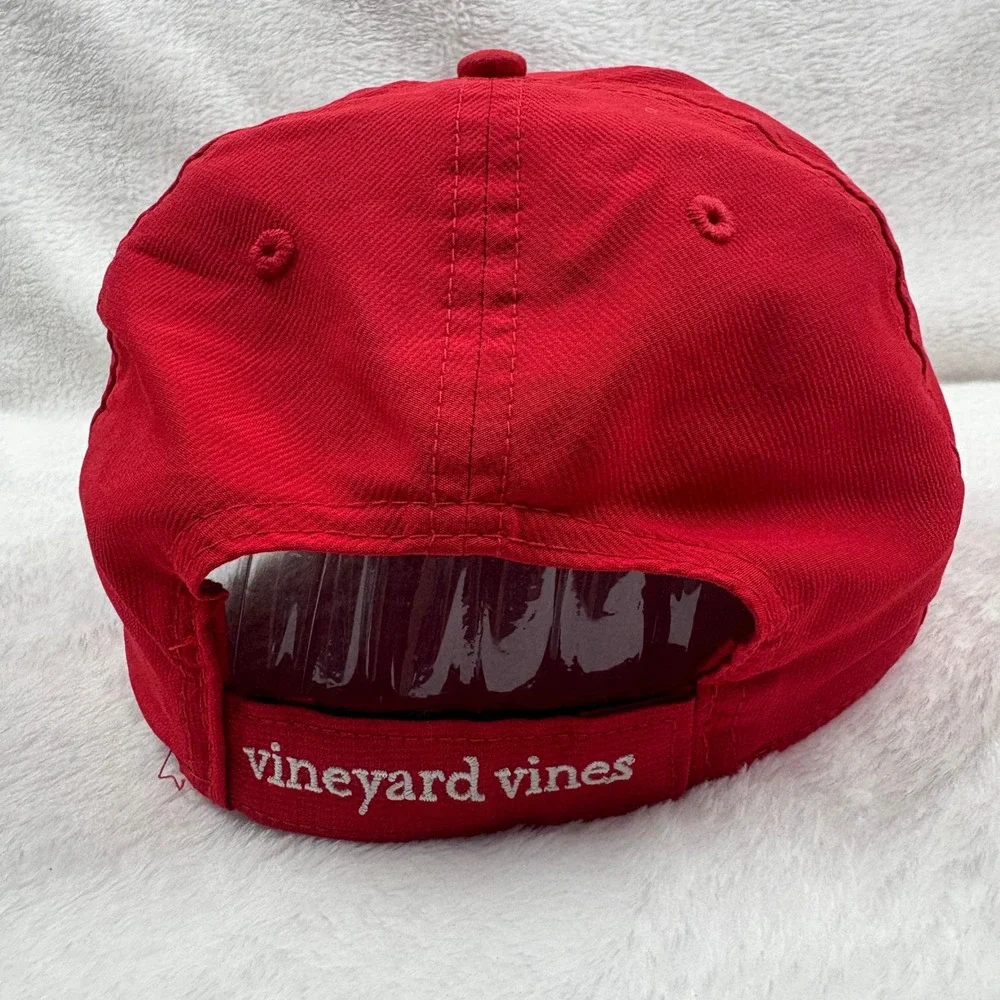 Vineyard Vines Red Baseball Cap Whale Logo Adjustable‎ Nautical Coastal Preppy